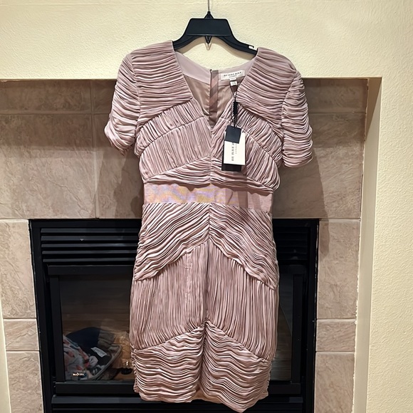 Burberry London Dress Ruched Pleated Chiffon Cocktail Dress - Picture 3 of 10
